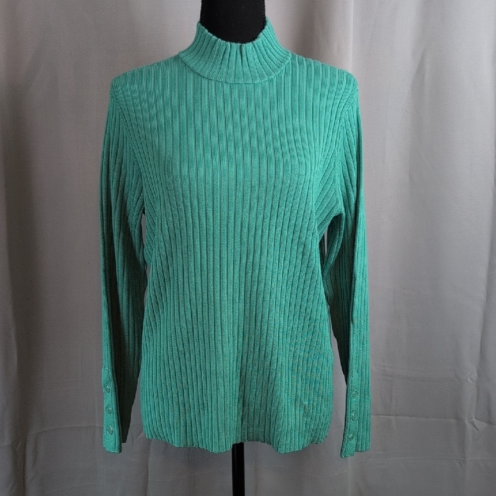 Appleseed's‎ Greenish Teal Ribbed Turtleneck Sweater